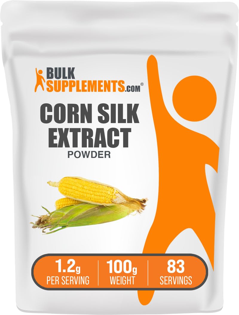 BulkSupplements Extrait de Soie de Maïs Poudre 100g vue avant