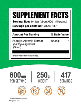 BulkSupplements Fadogia Agrestis Extrait Poudre 250g avec mesure