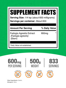 BulkSupplements Fadogia Agrestis Poudre 600mg vue arrière