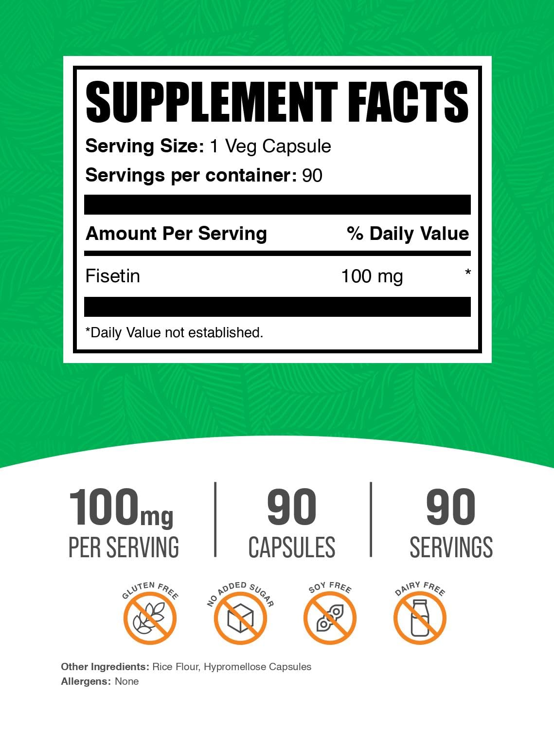 BulkSupplements Fisetin Capsules 100mg emballage