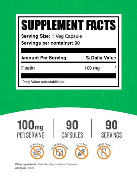 BulkSupplements Fisetin Capsules 100mg emballage