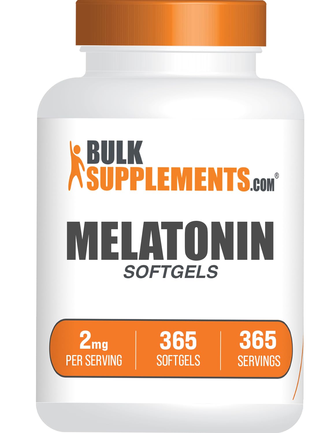BulkSupplements gélules de mélatonine 2mg, flacon de 365 gélules