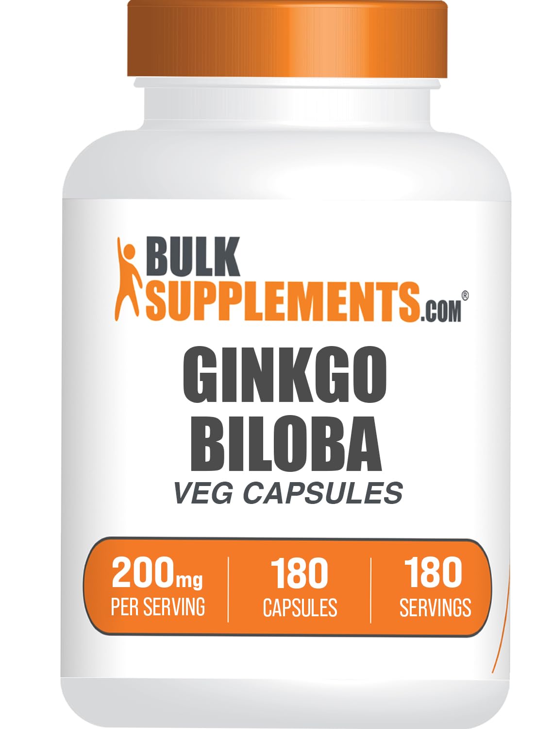BulkSupplements Ginkgo Biloba Capsules 200mg devant de l'emballage