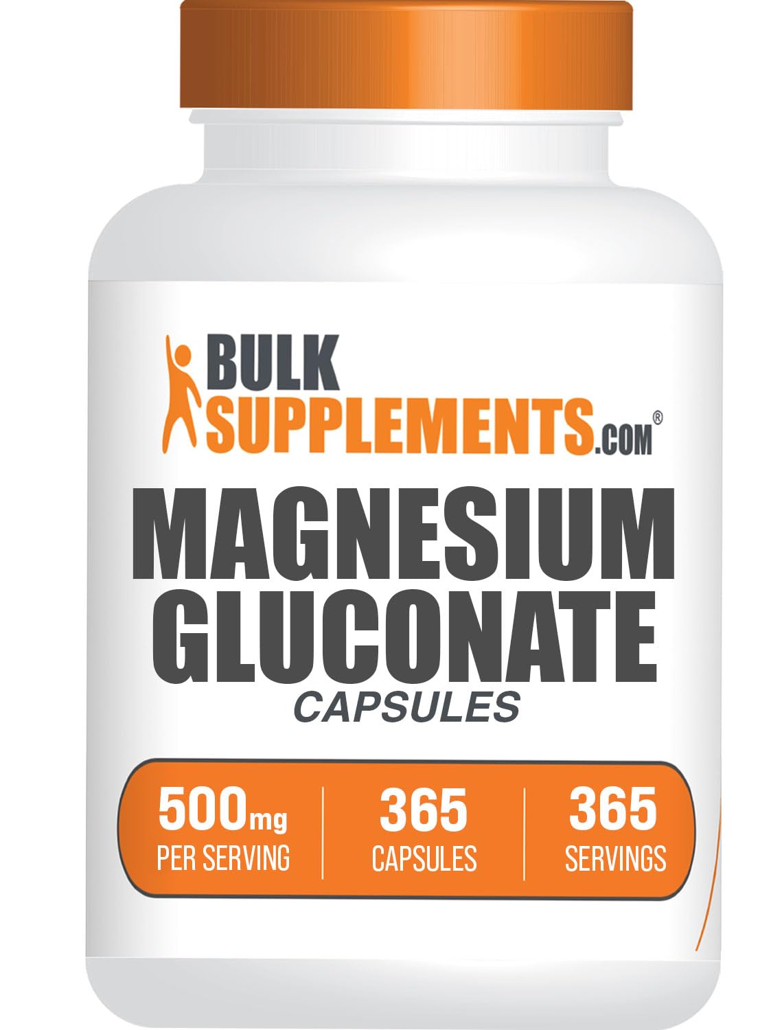 BulkSupplements Gluconate de Magnésium Capsules 365 unités