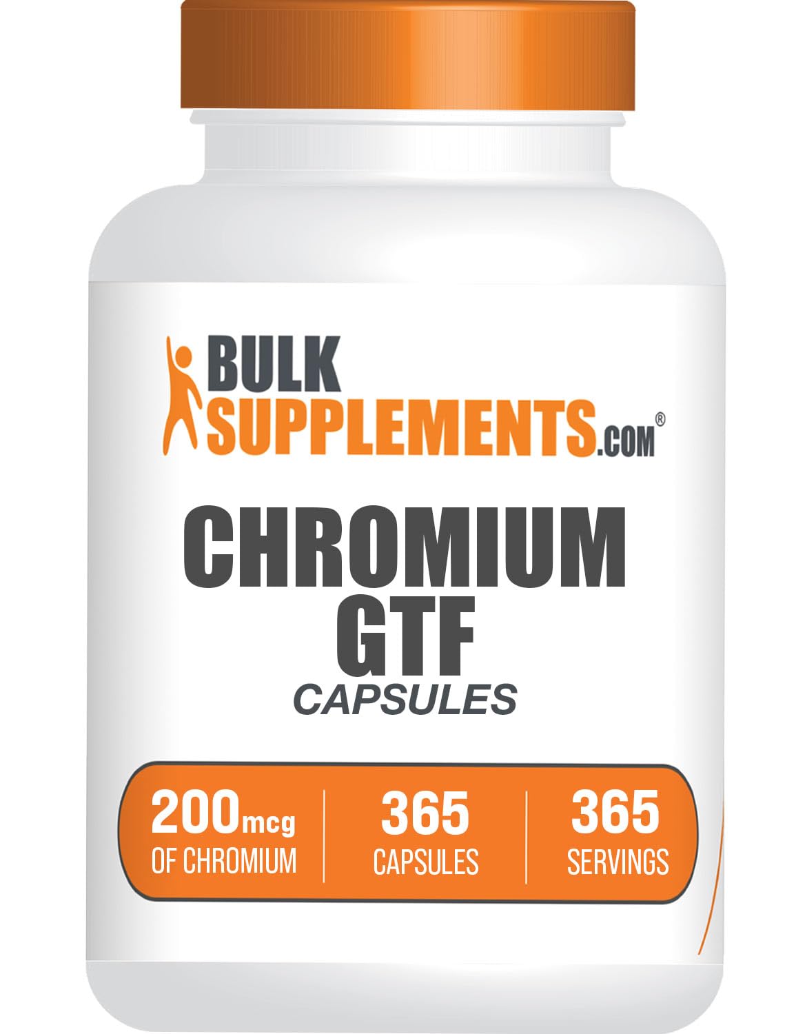BulkSupplements GTF Chrome 200mcg capsules, flacon de 365 unités