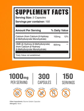 BulkSupplements HMB Capsules 1000mg nutritional information