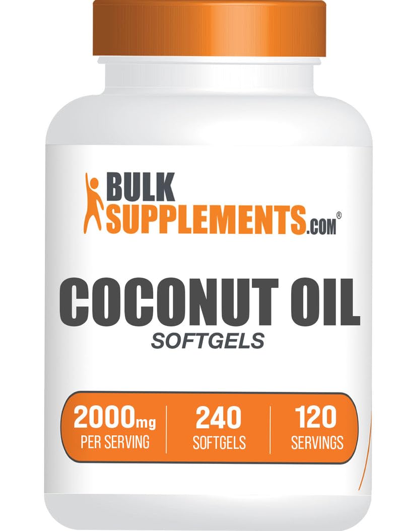 BulkSupplements Huile de Coco Softgels 2000mg - vue avant de l'emballage