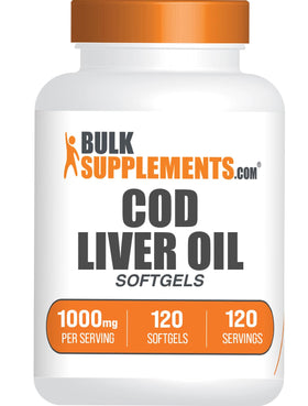 BulkSupplements Huile de Foie de Morue 1000mg gélules, vue de face