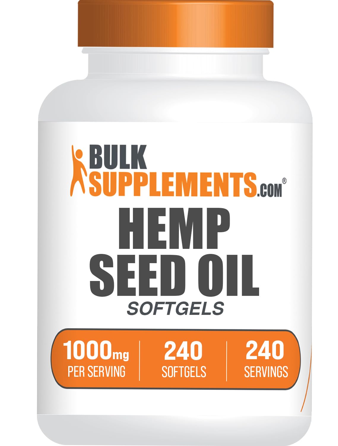 BulkSupplements Huile de Graines de Chanvre Softgels 1000mg - vue de face