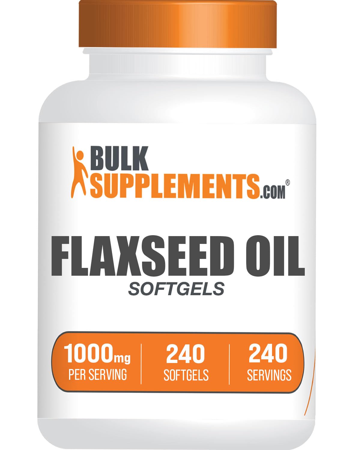 BulkSupplements huile de graines de lin 1000mg softgels vue de face