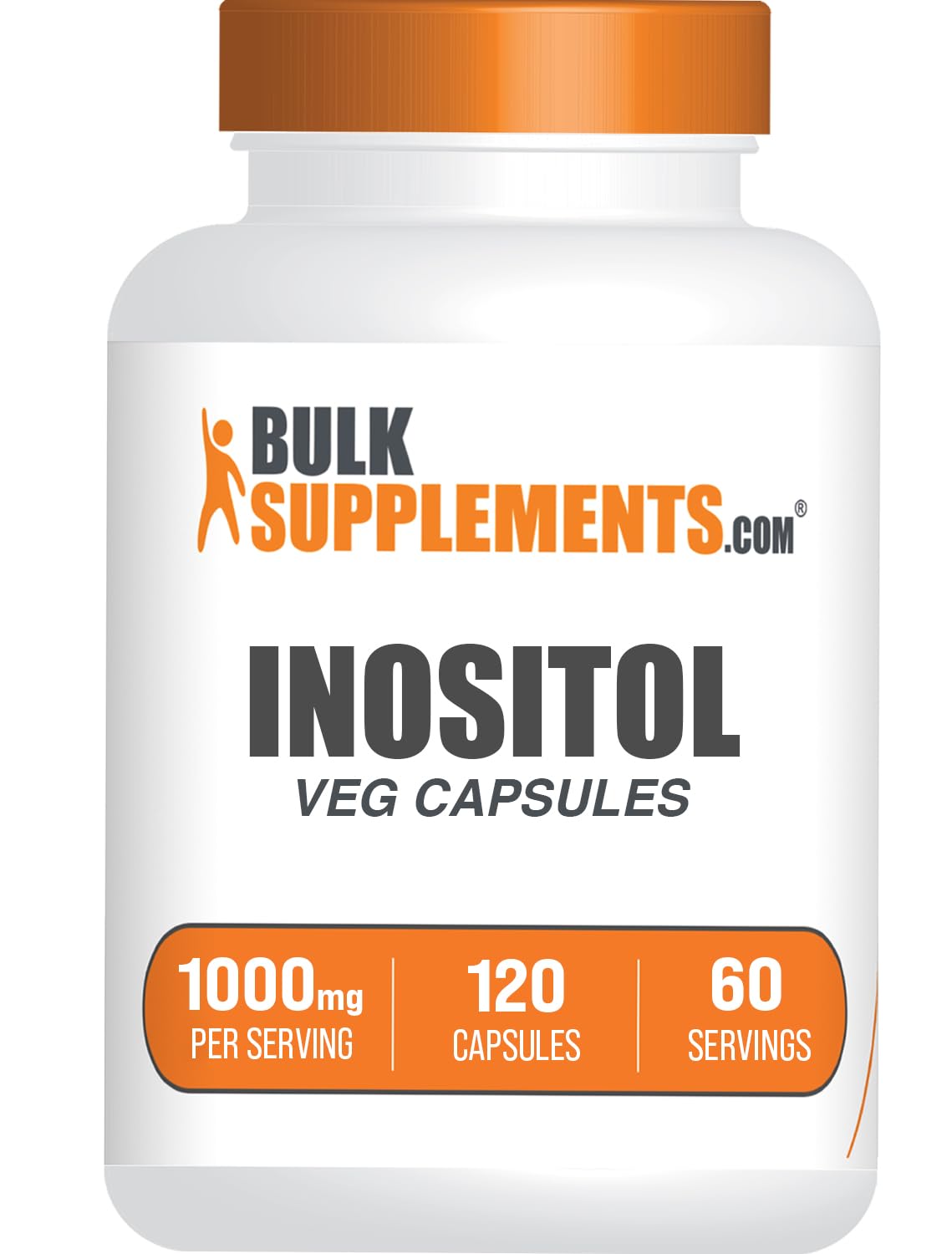 BulkSupplements Inositol Capsules 1000mg, avant, vue de face