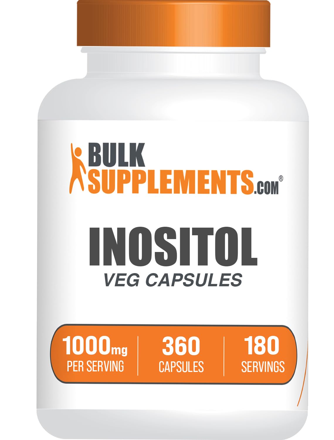 BulkSupplements Inositol capsules 1000mg front view with packaging