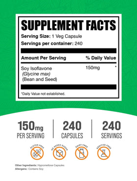 BulkSupplements Isoflavones de Soja vue arrière de l'emballage