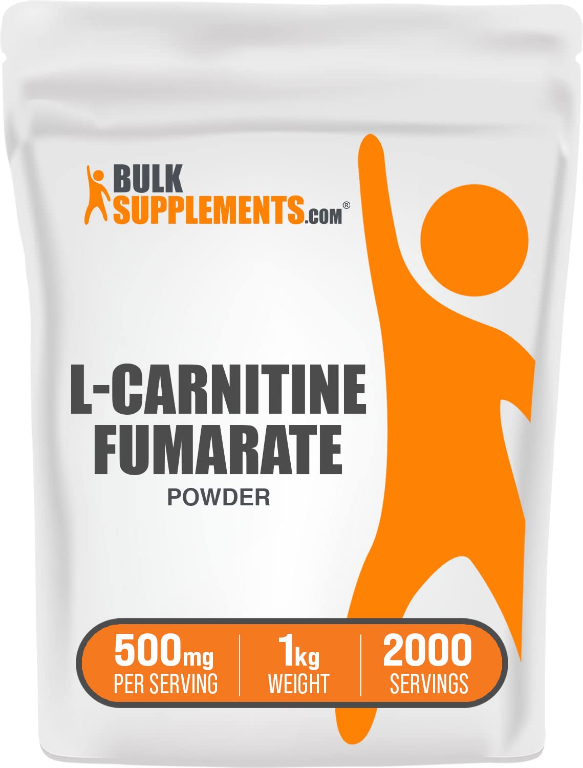 BulkSupplements L-Carnitine Fumarate poudre 500mg 1kg vue avant
