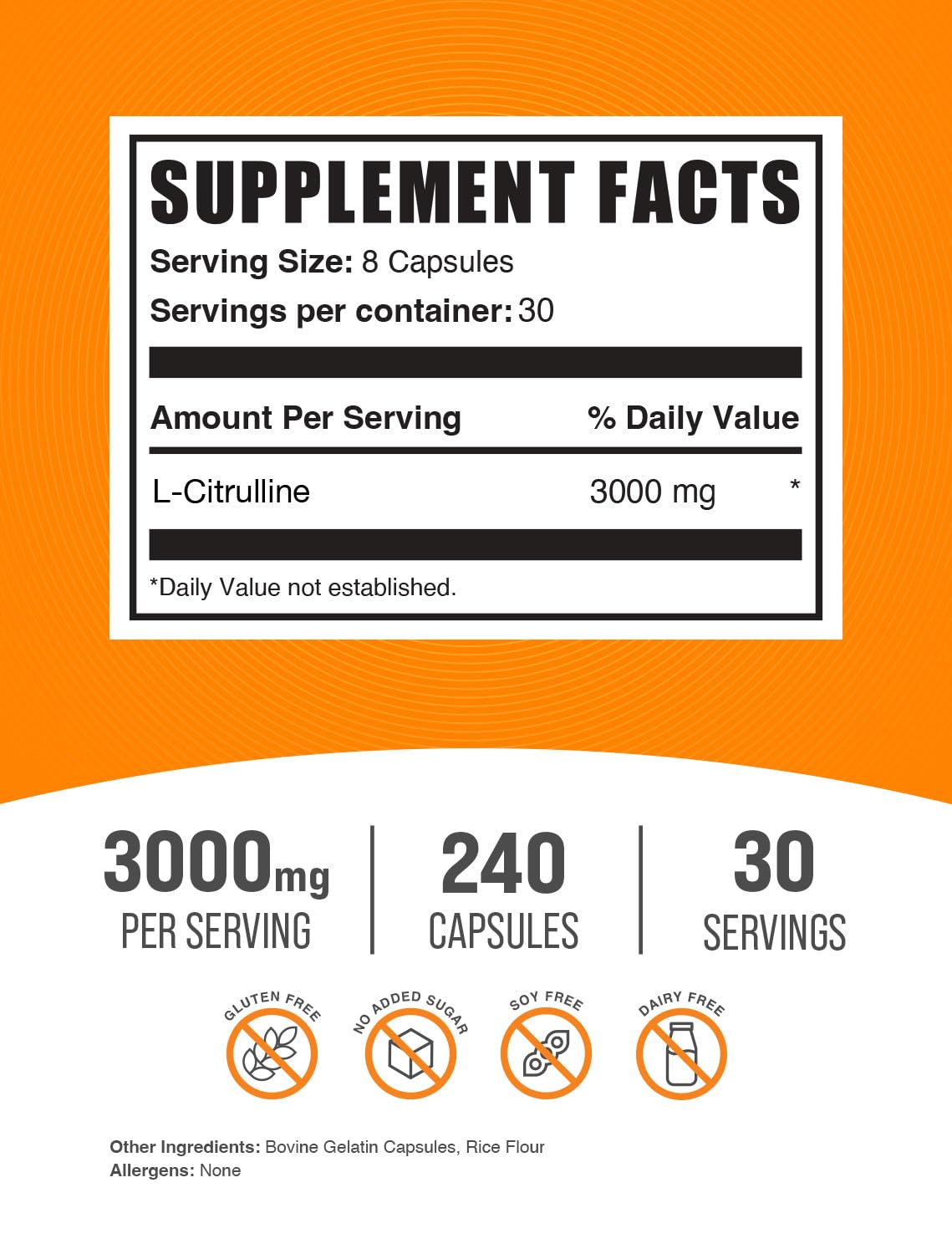 BulkSupplements L-Citrulline Capsules 3000mg - close-up of capsules