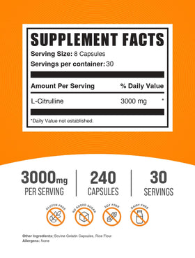 BulkSupplements L-Citrulline Capsules 3000mg - close-up of capsules
