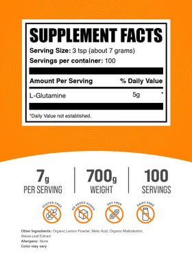 BulkSupplements L-Glutamine Poudre 700g avec cuillère doseuse