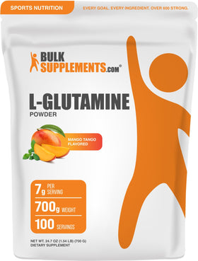 BulkSupplements L-Glutamine Poudre Mangue Tango 700g vue de face