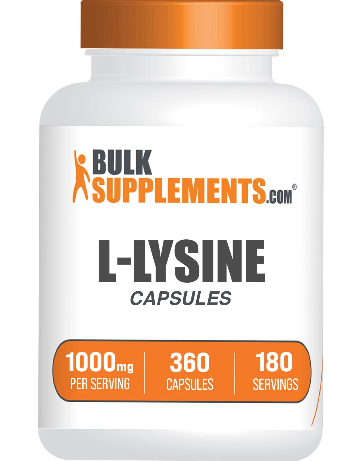 BulkSupplements L-Lysine HCl capsules 1000mg, pack de 360 capsules