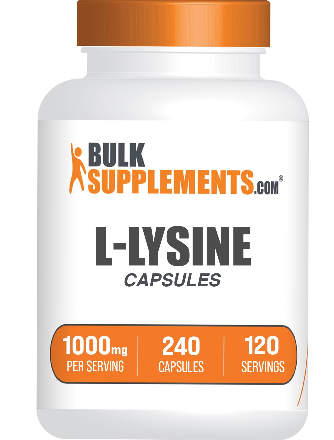 BulkSupplements L-Lysine HCl capsules 1000mg vue avant