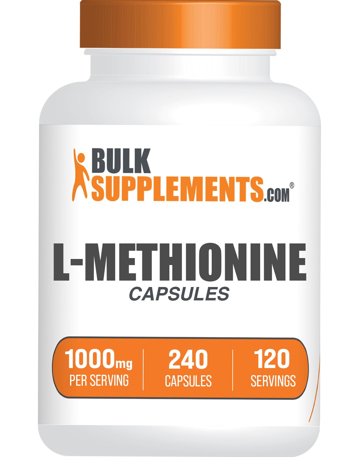 BulkSupplements L-Méthionine 1000mg capsules front view