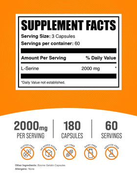 BulkSupplements L-Serine capsules 2000mg side view