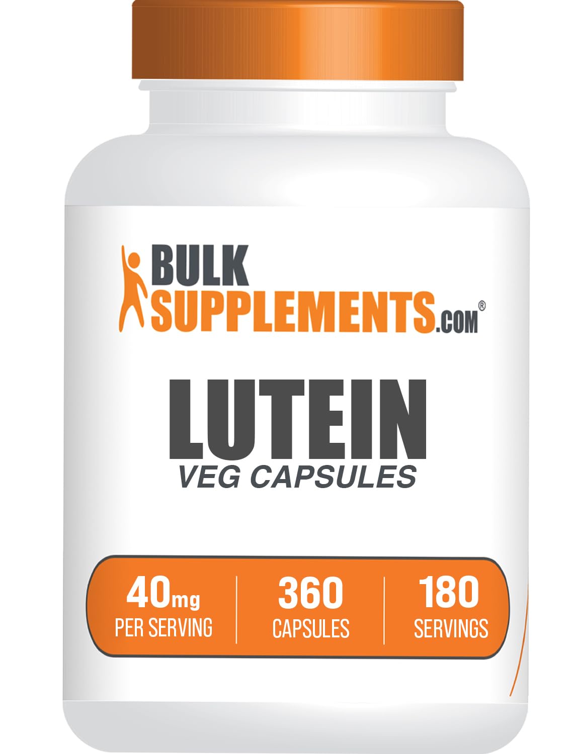 BulkSupplements Lutein Capsules 40mg devant un fond blanc
