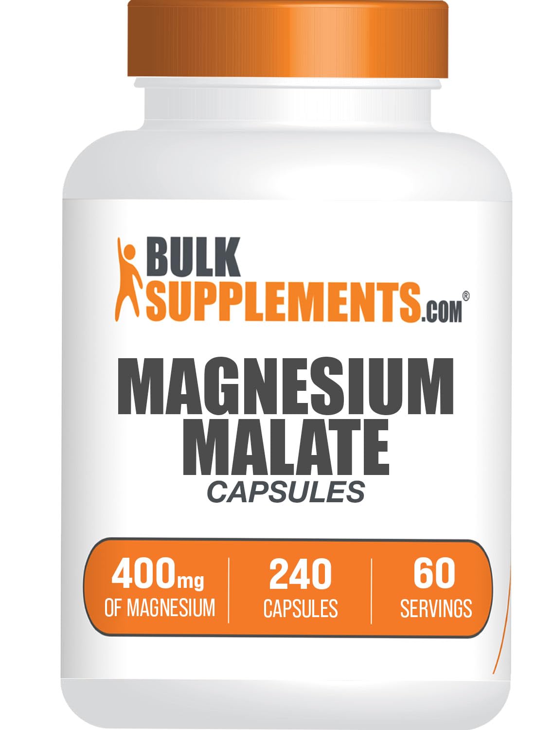 BulkSupplements Magnésium Malate 400mg capsules avant