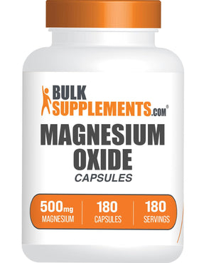 BulkSupplements Magnésium Oxide 500mg capsules front view