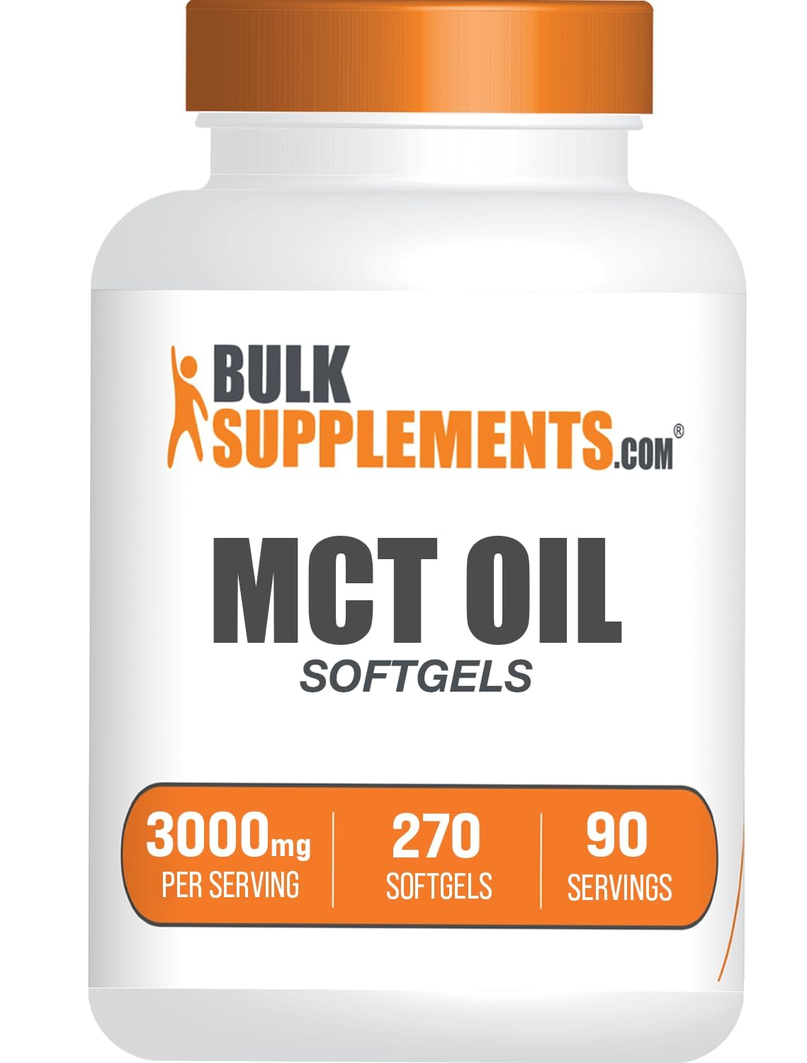 BulkSupplements MCT Oil Softgels 3000mg, boîte de 270 gélules