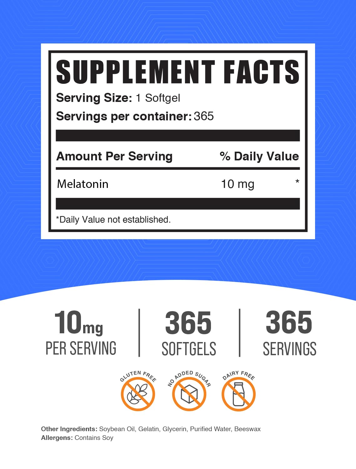 BulkSupplements Mélatonine 10 mg Gélules Souples emballage