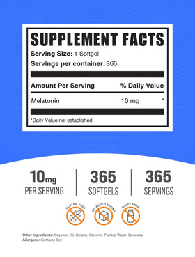 BulkSupplements Mélatonine 10 mg Gélules Souples emballage