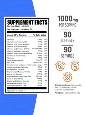 BulkSupplements Multivitamine pour Femmes Softgel 1000mg packaging