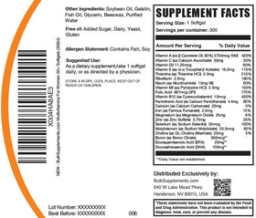 BulkSupplements Multivitamines Femmes 50+ gélules avec dosage affiché
