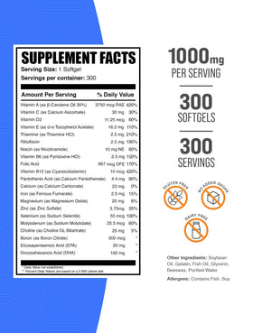 BulkSupplements Multivitamines Femmes 50+ gélules vue arrière