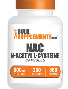 BulkSupplements N-Acetyl L-Cysteine 600mg capsules front view