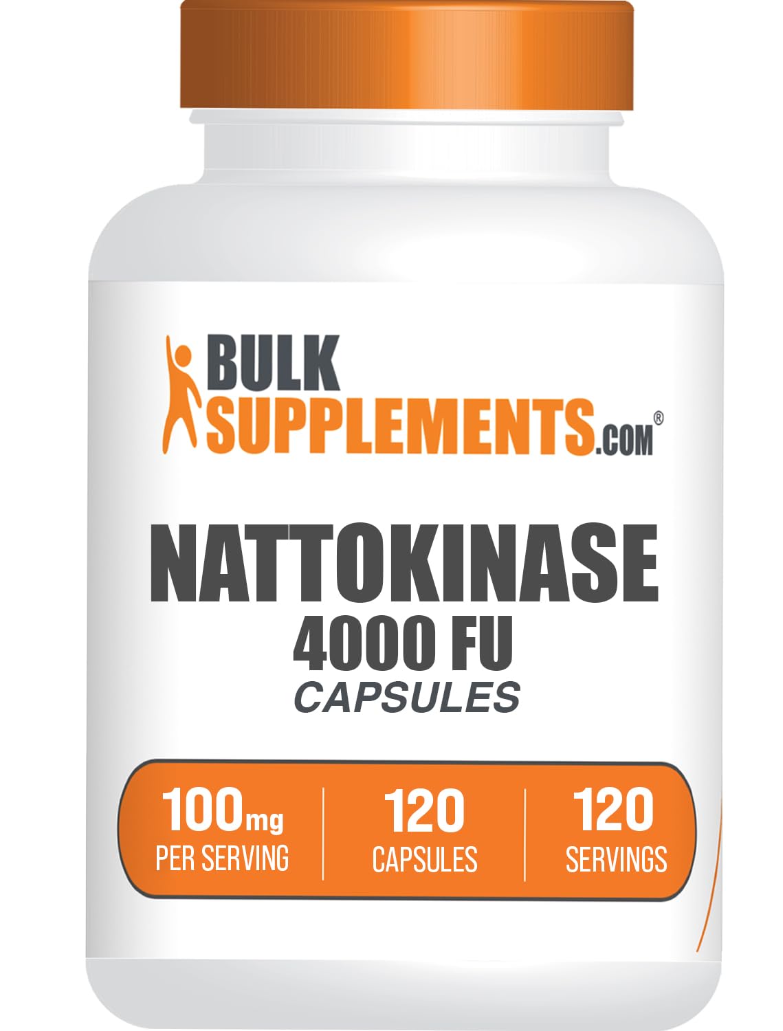 BulkSupplements Nattokinase 4000 FU capsules 120 pièces vue de face