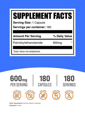 BulkSupplements Palmitoylethanolamide 600mg capsules packaging