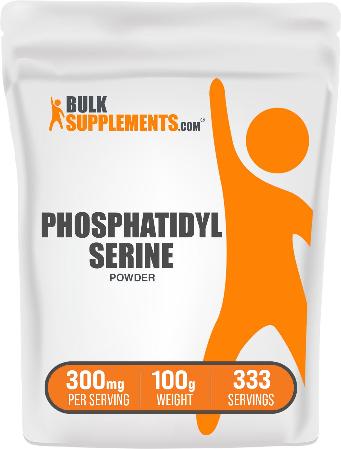 BulkSupplements Phosphatidylserine Poudre 100g vue avant avec étiquette