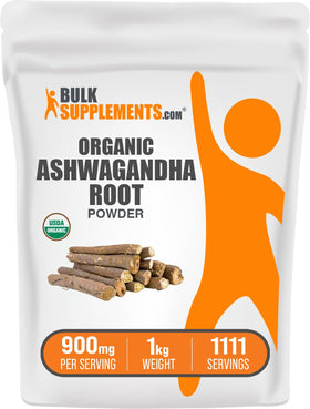 BulkSupplements Poudre d'Ashwagandha Bio 1kg vue de face