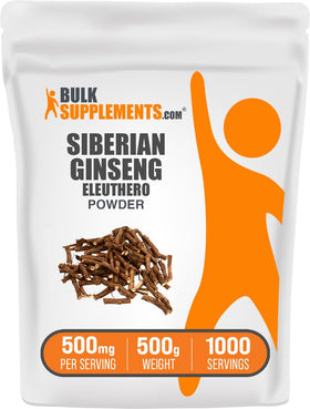 BulkSupplements Poudre d'Éléuthéro 500g vue avant avec emballage