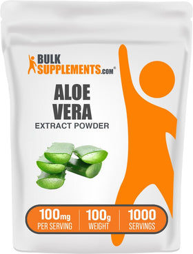 BulkSupplements Poudre d'Extrait d'Aloe Vera 100g vue de face
