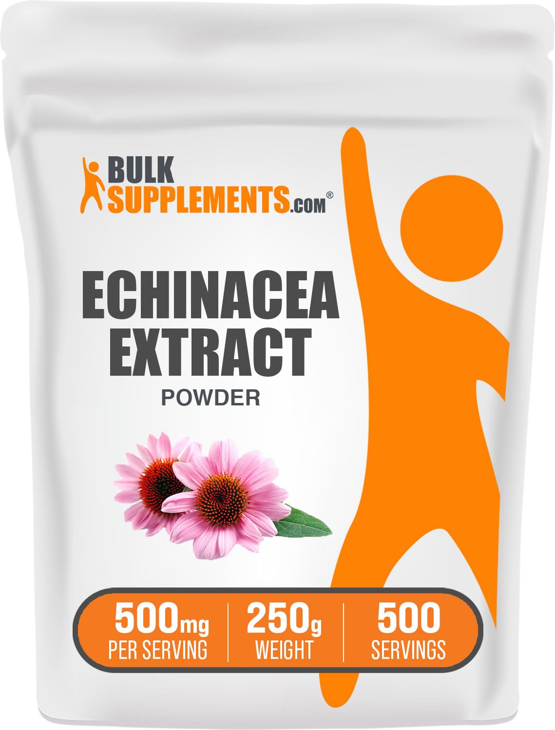 BulkSupplements poudre d'extrait d'échinacée 500mg 250g vue de face