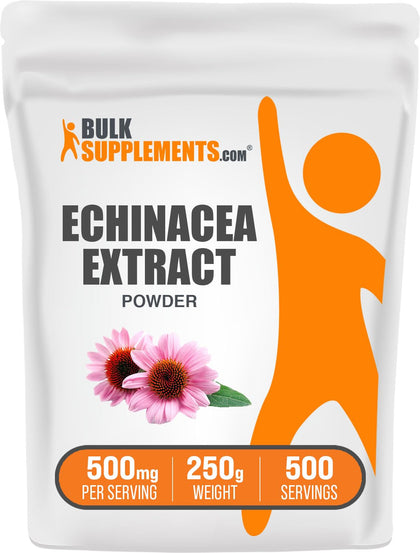 BulkSupplements poudre d'extrait d'échinacée 500mg 250g vue de face