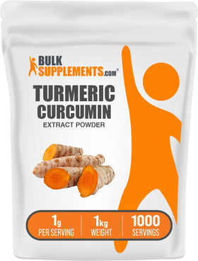 BulkSupplements Poudre d'Extrait de Curcuma 1kg vue de face