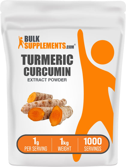 BulkSupplements Poudre d'Extrait de Curcuma 1kg vue de face