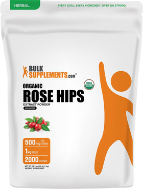 BulkSupplements Poudre d'Extrait de Cynorrhodon Biologique 1kg vue avant