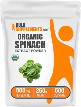 BulkSupplements Poudre d'Extrait de Épinard Bio 250g vue avant