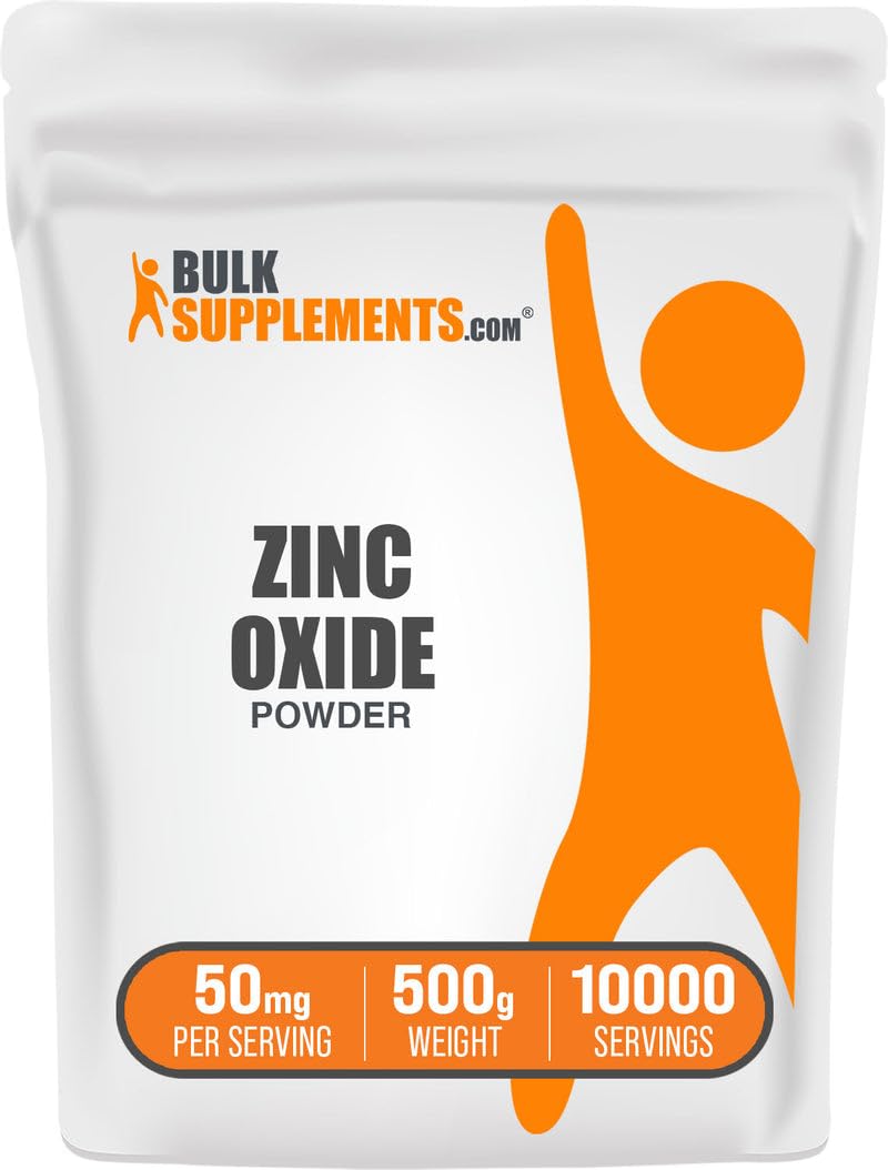 BulkSupplements Poudre d'Oxyde de Zinc 500g vue avant