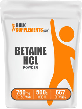 BulkSupplements Poudre de Betaïne HCl 750mg 500g - vue avant